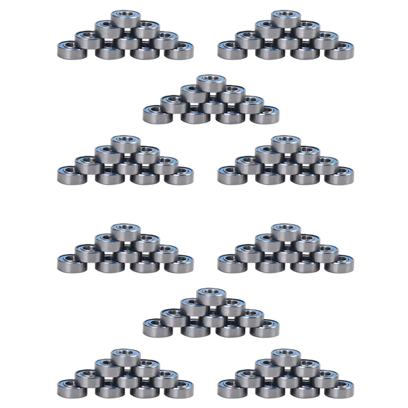 100Pcs MR115 2RS Ball Bearings 5X11x4mm For Traxxas Blue Rubber Seals Bearing Model Bearing