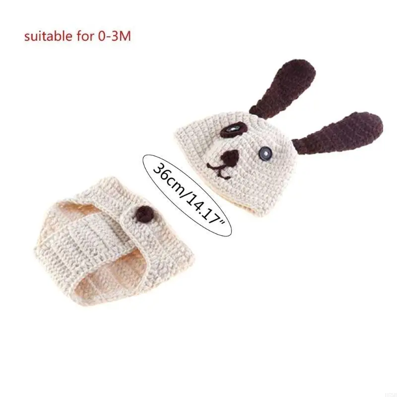 H55B 2 قطعة/المجموعة قبعة كروشيه سروال التصوير الدعائم للأطفال 0-3 أشهر السراويل