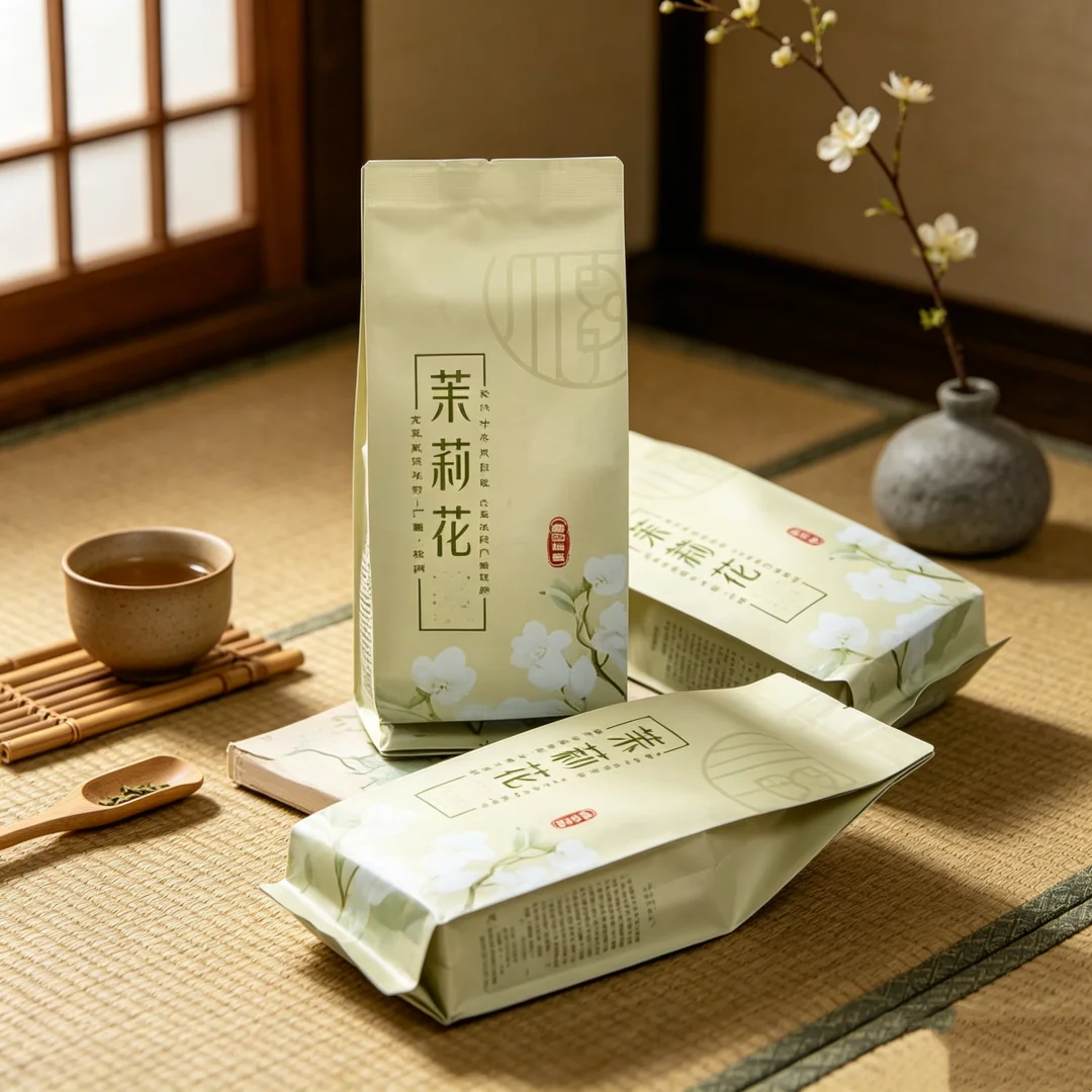 Real Chinese Jasmine Flower Tea Set Bags S/M/L 250g/500g Classic Jasmine Green Oolong Tea Aluminum Foil Bags Recyclable Sealing