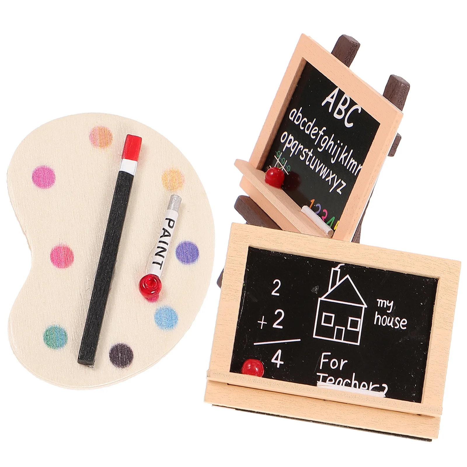 

1 set 1 Set Household Blackboard Mini Blackboard Easel Adorable Playset Wear-Resistant Desktop Decorative Art Craft Accessory