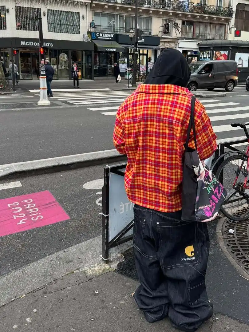 American Sle Ailz Project Ootd Workwear جينز رجالي منخفض الخصر وواسع الساق بنطلون طويل مستقيم قطع السراويل عارضة