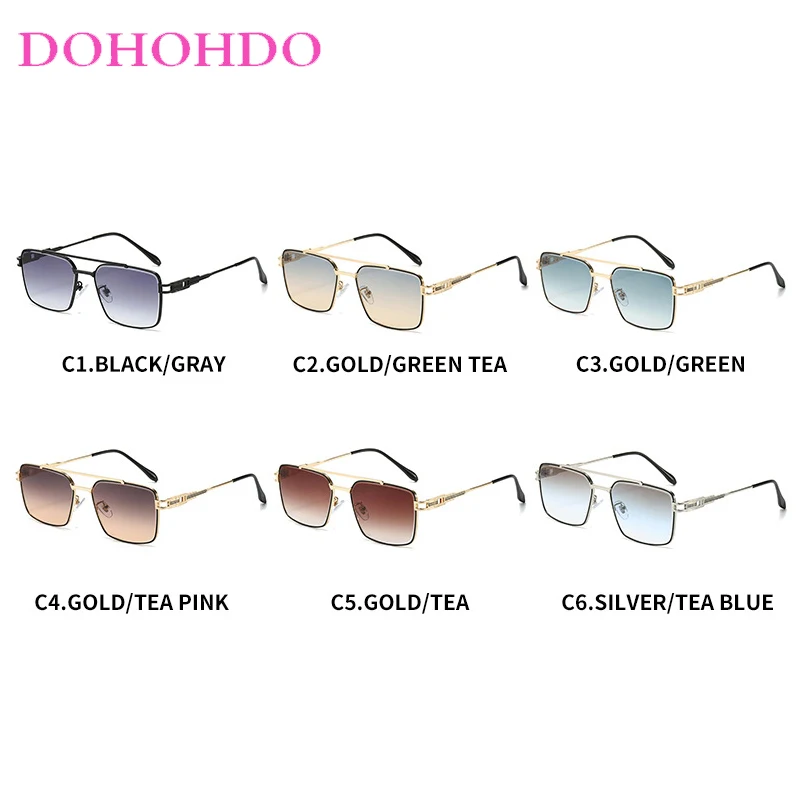 Classic Square Sunglasses Cool Men Vintage Luxury Brand Design Metal Sun Glasses Women Retro Pilot Shades UV400 Lentes De Sol