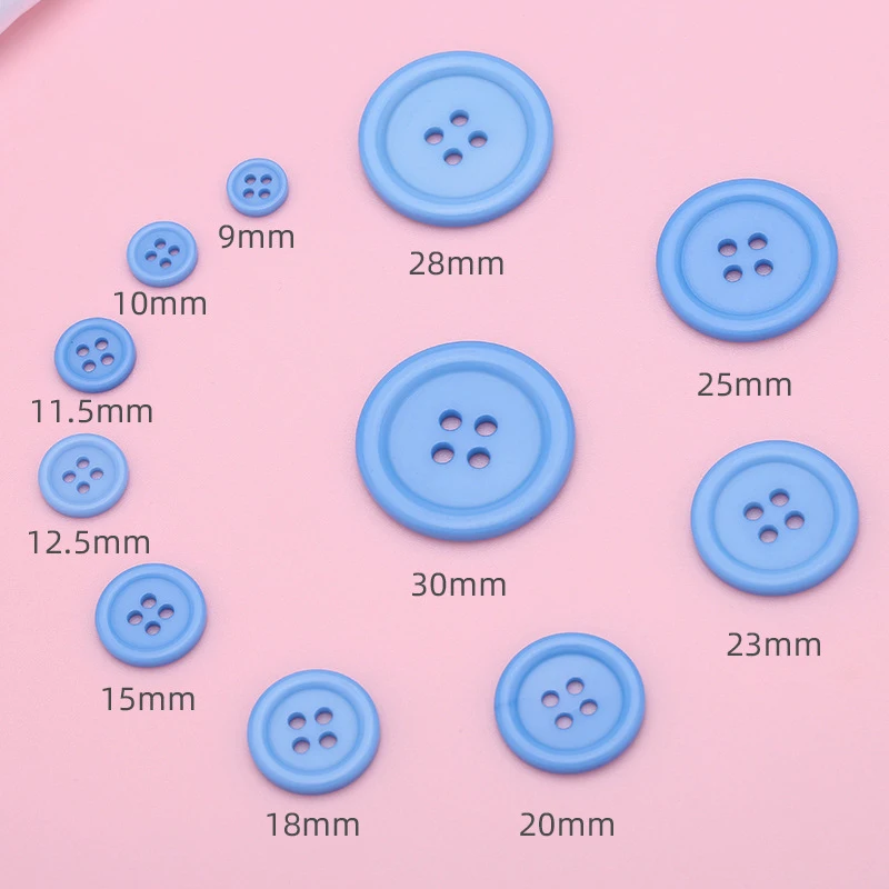 30pcs 9-30mm Multicolour Round Buttons Sewing Resin Buttons for DIY Clothes Sweater Coat Shirt Apparel Scrapbooking Accessories