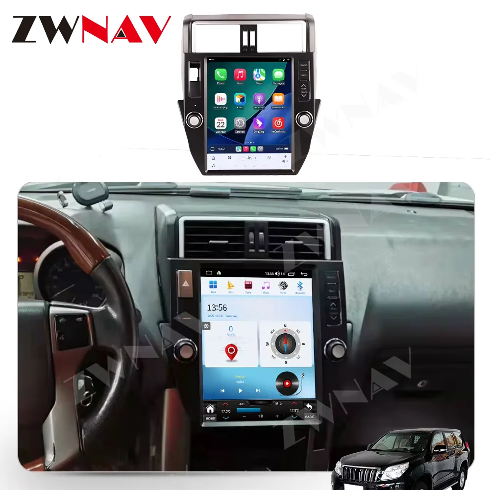Android 15 Car Radio For Toyota Prado 2010-2013 Stereo Multimedia Wireless Carplay Navigation 12.1