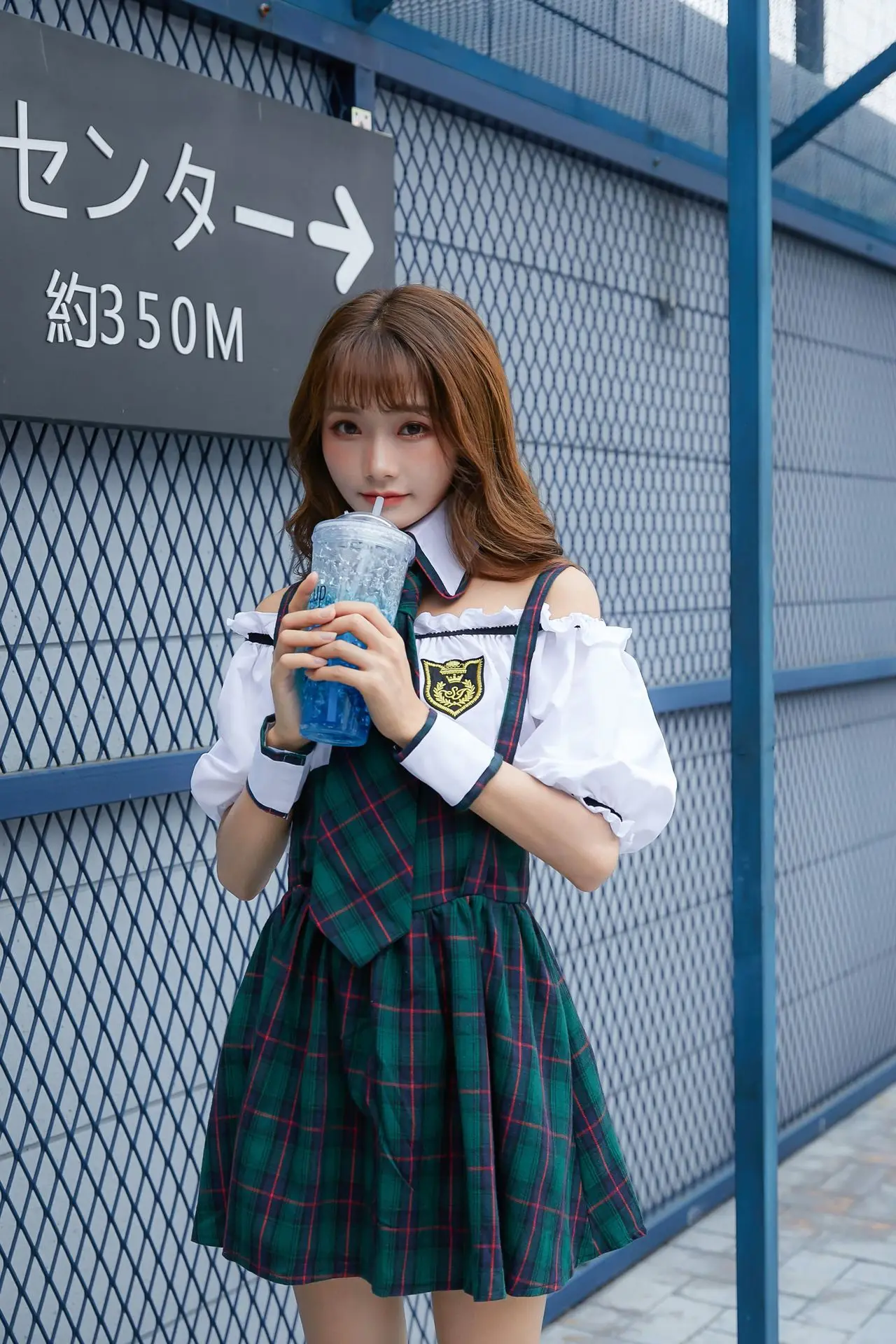 Halloween School Uniform For Students  Game Costume Plaid Overalls Set Night Club DS Clothing Student Outfit