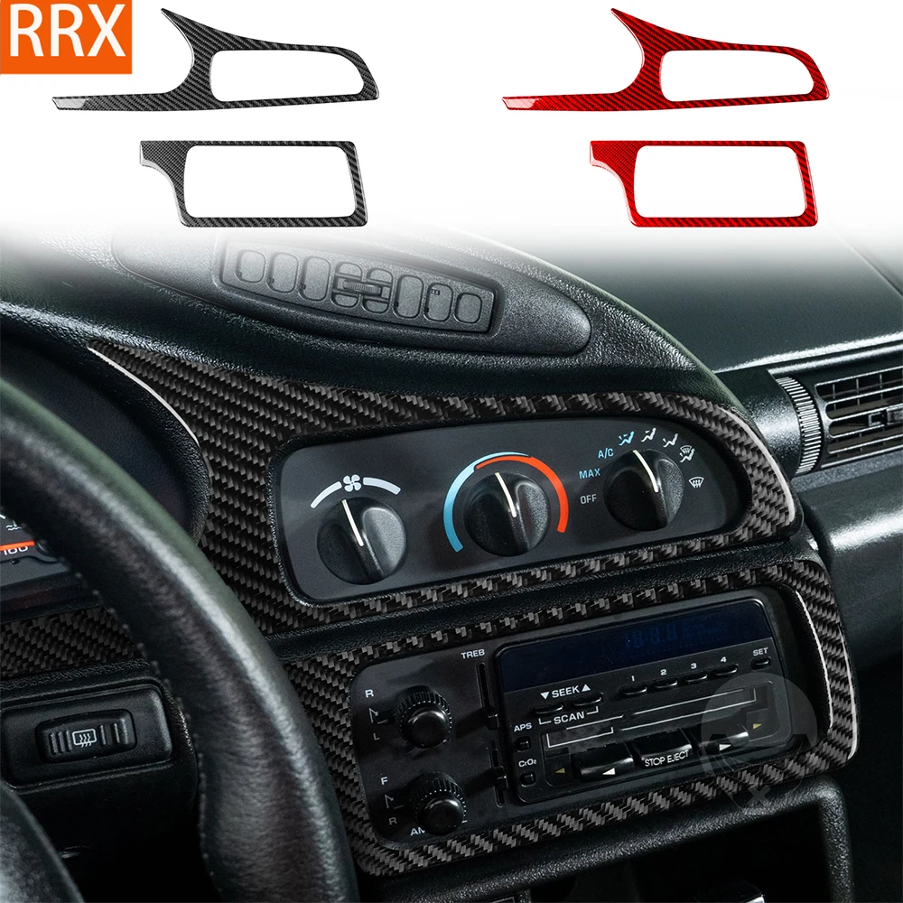 For Chevrolet Camaro Z28 1993-1996 Real Carbon Fiber Stickers Central radio AC control panel Car Accessories Interior decorative