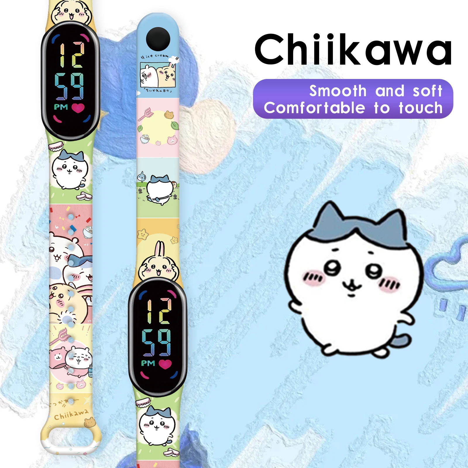 Bedrucktes Armband der Chiikawa-Serie für Xiaomi Mi Band 10, austauschbares Armband für Mi Band 9/8/NFC Smart-Armband