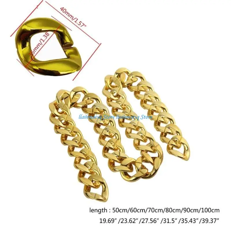 573B Big Chunky Necklace Rapper Fake Gold Chain 90s Hip Hop Gold Plastic Necklace view 6