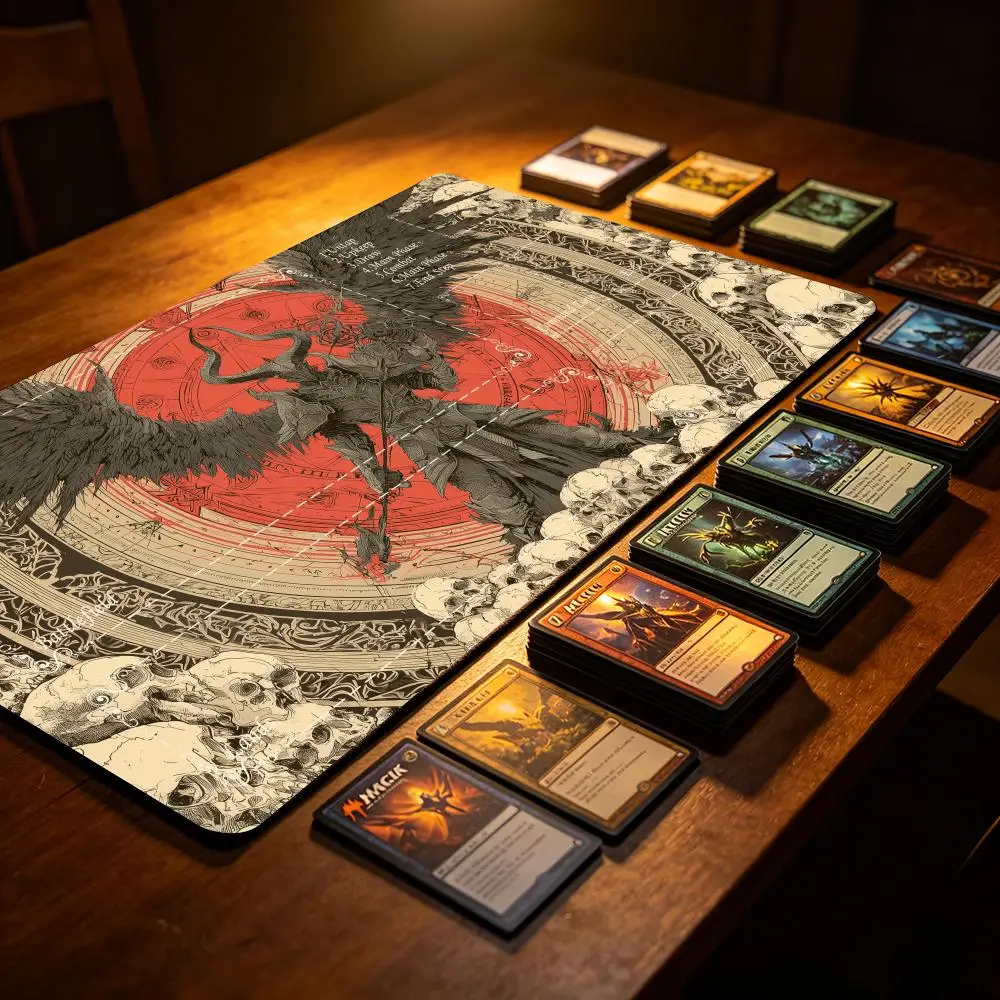 Demon Messenger MTG TCG Playmat Magic Card Battle Mat Non-Slip Durable Commander playmat tapete Rune Array Mousepad With Zones