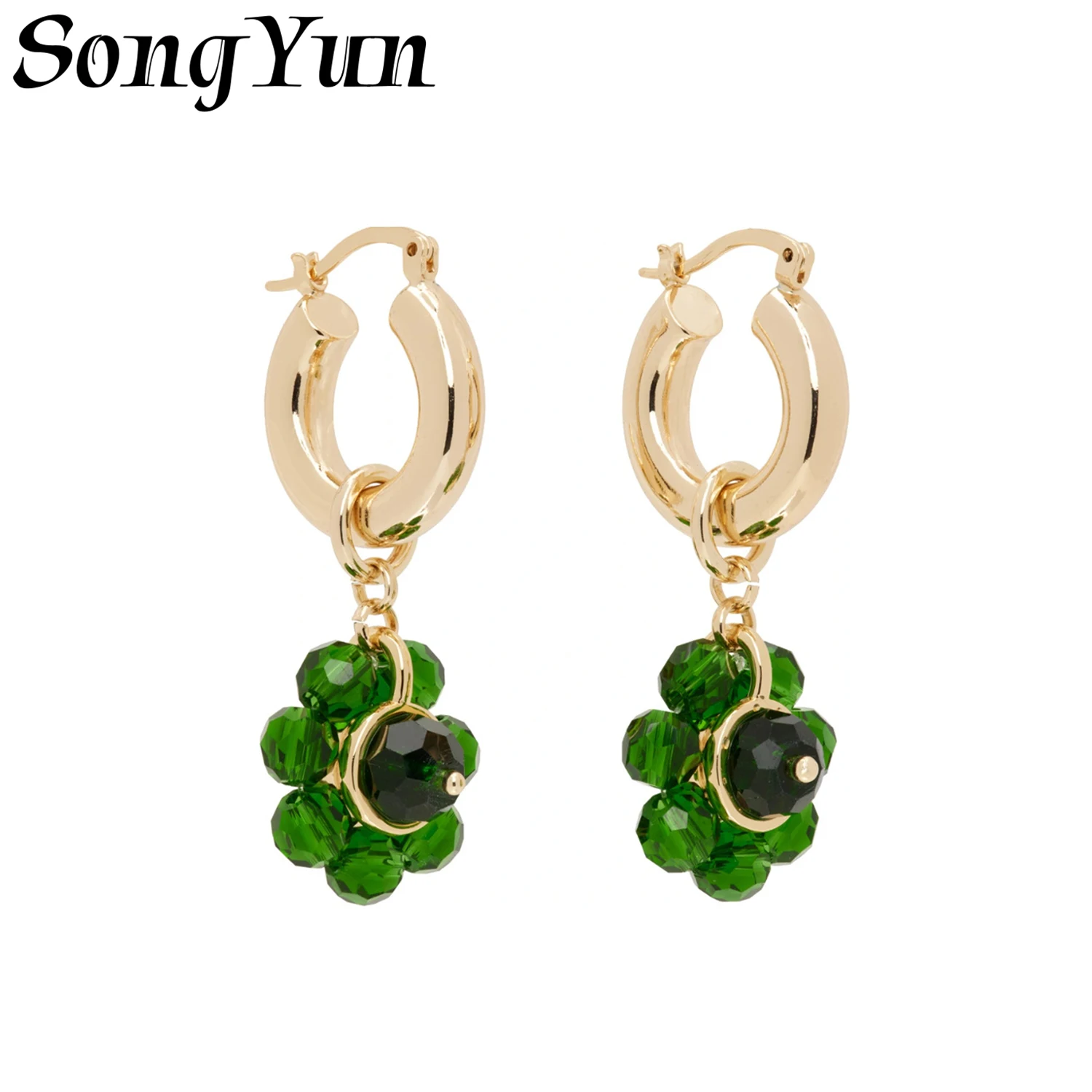 

SongYun Jewelry MHT Quality Brass Stud Earrings Dangle CZ 7A Zircon Bridal Shower Statement Jewelry Women Earring Jewelry
