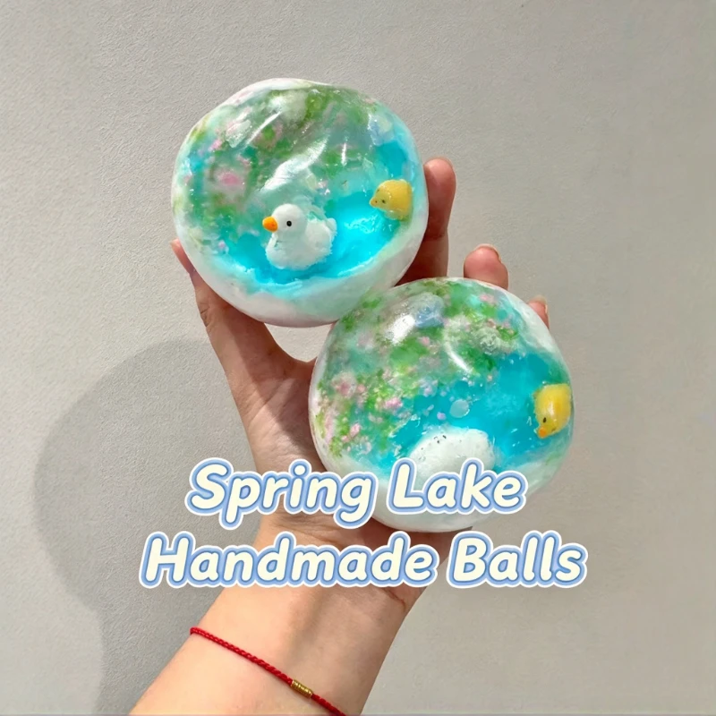 Spring River Flows Vaseline Squishy Crispy Stress Balls Crunch Squishy Soft Gel Fidget Toy with Stepping on Snow Sound for Adult