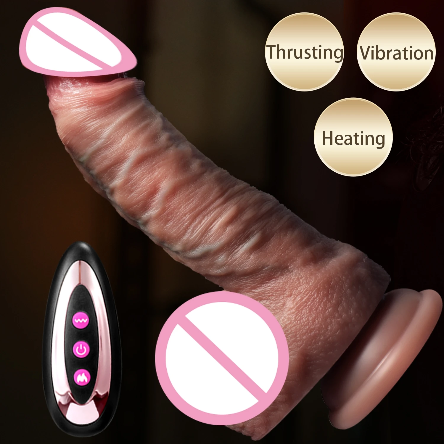 Thrusting Realistic Dildo Vibrator Anal Plug With Vibrating Telescopic Dildos Female Sex Toys for Women Penis With Suction Cup