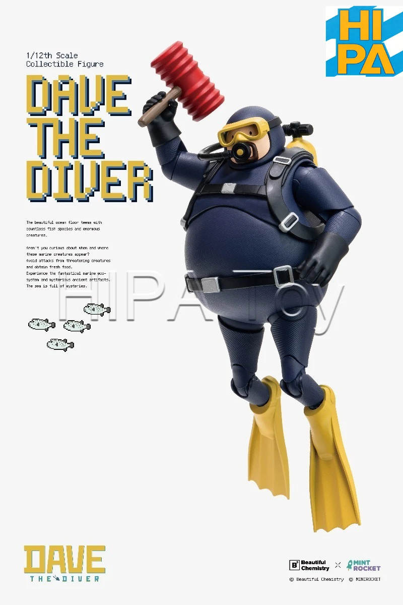 【In stock】Licensed Dave The Diver 1/12 Beautiful Chemistry x MINTROCKET Figure With 4 Head Sculpts Diving Game Collectible Toy