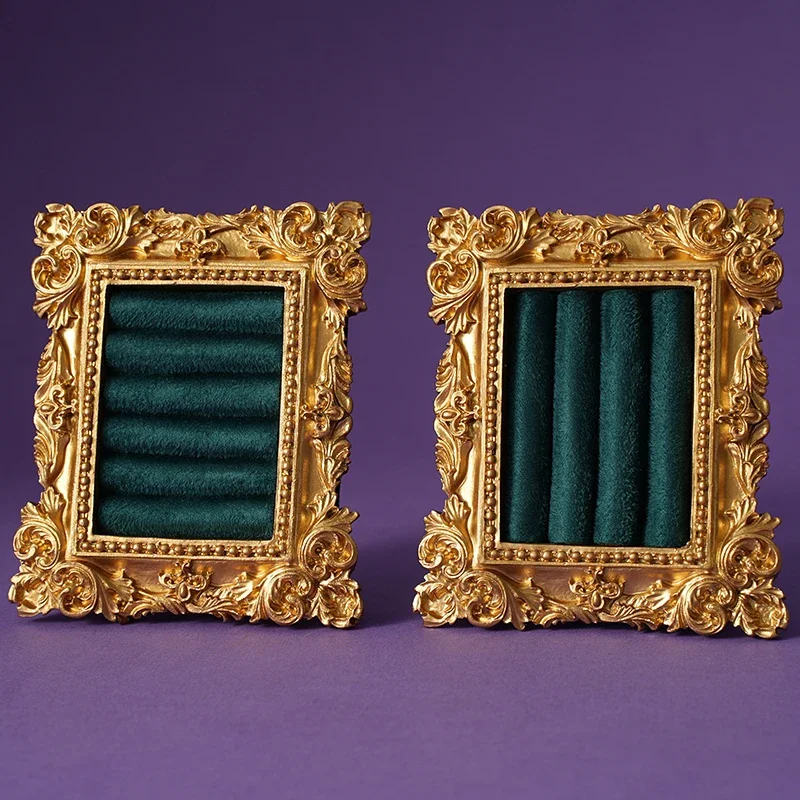 Jewelry Display Stand Vintage Resin Photo Frame Ring Tray Jewelry Store Storage Booth Display Photography Display Item Prop