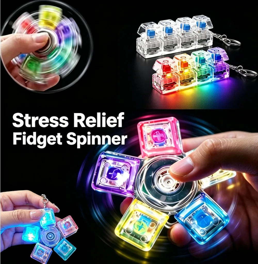 Clavier Fidget Pop It Populaire, Jouet à Boutons Transparents Style Toupie, Cadeau de Fête, Anti-Stress pour Adultes, Utilisation au Bureau