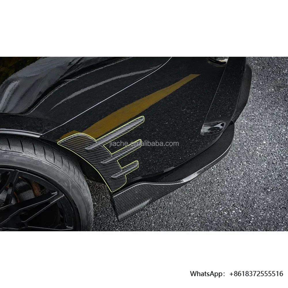 

X Dry Carbon Fiber Front/Rear Fender Vent Fin Trim Winglet Cover For G22 G23 Coupe 2021 + FRP Fender Trim Sticker 2pcs/set