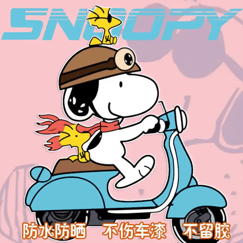 Car Sticker Scratch Cover Cartoon Bumper Creative Personality Snoopy Electric Car Motorcycle Body Sticker