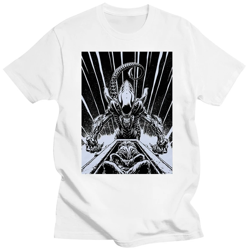 Alien Aliens Prometheus Covenant Mens White, Custom Made T-Shirt