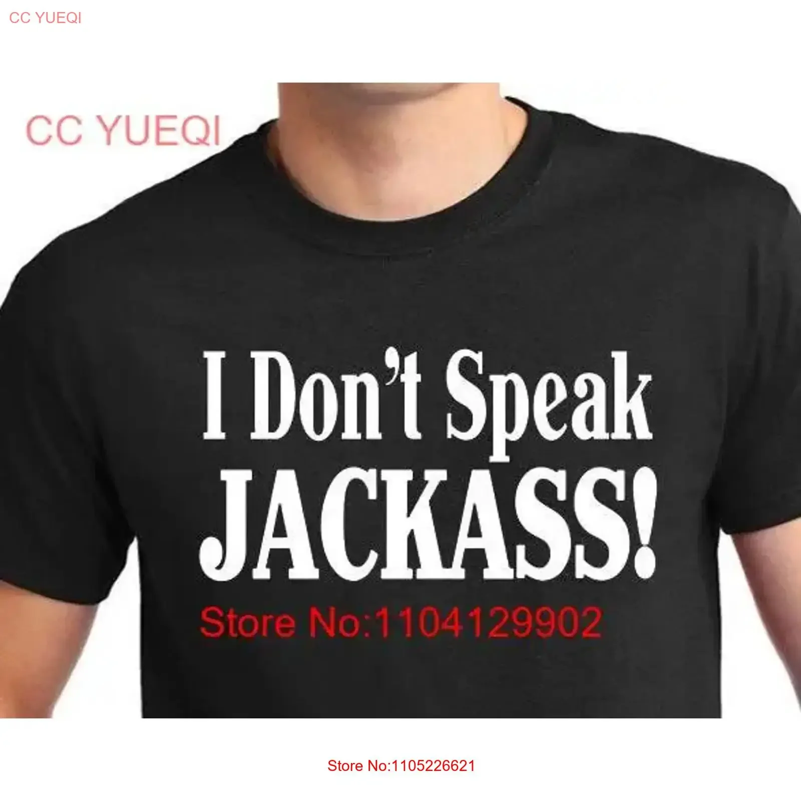 T-shirt drôle et humoristique « I Don't Speak JACKASS » – Sans patiente pour les idiots, faible QI, tout sait, être un lourd, des morons – Style vintage délavé