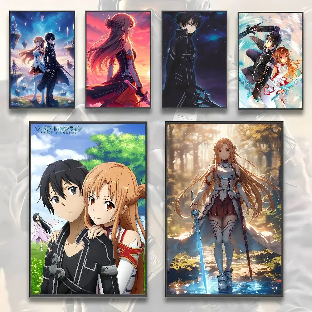 Sword Art Online Anime HD Canvas Painting Kirito Asuna Living Room Decor view 6