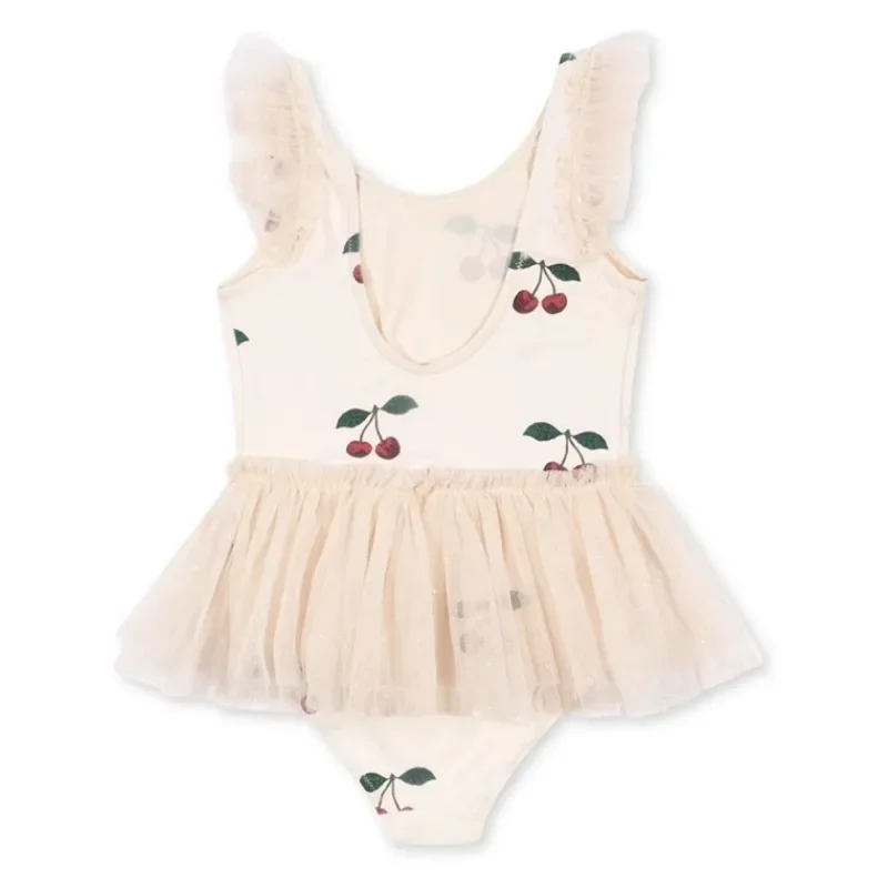 Baby Girls Swimwear Swan Sunscreen Swimsuit Girl Swimwears Cherry Swimming Bikini One-pieces Kids Swimsuits