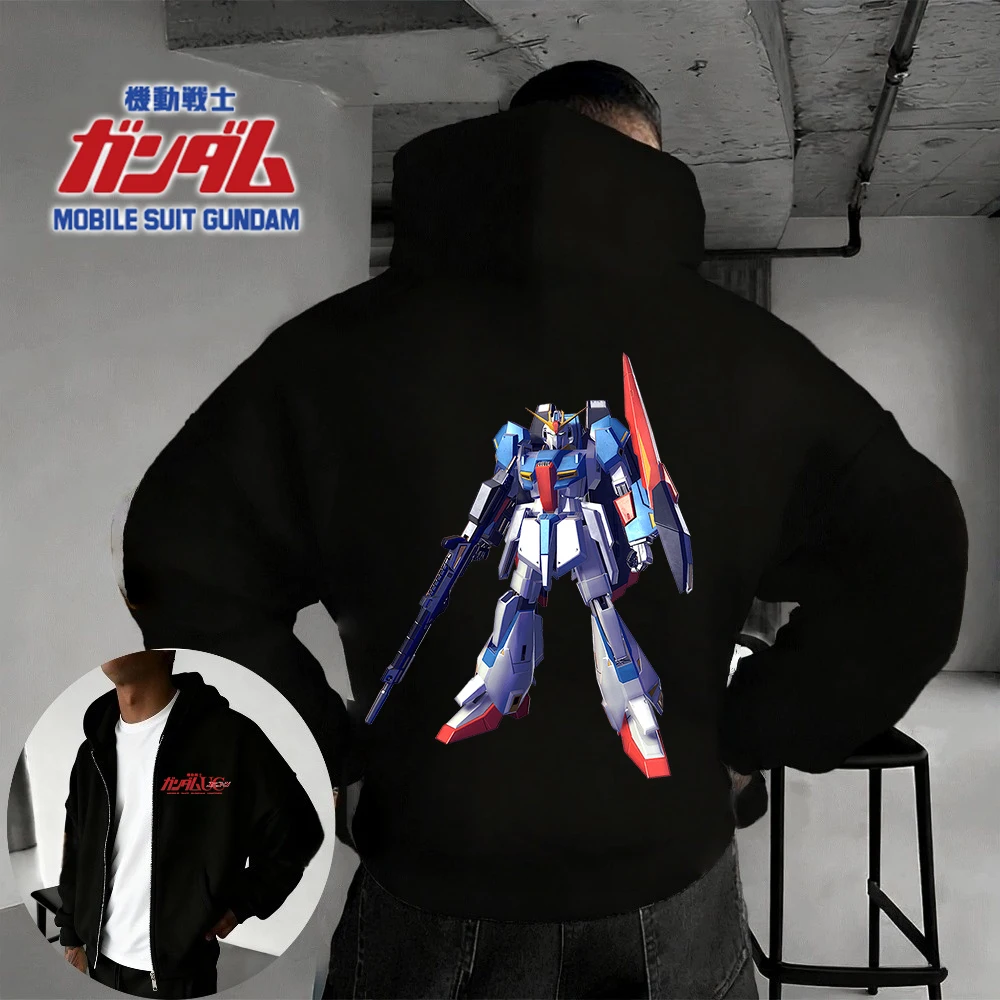 

The 2025 Autumn and Winter Bestsellers Are The Gundam Series Anime Costume Pattern Printed Pure Cotton 100% Casual Zipper Hoodie