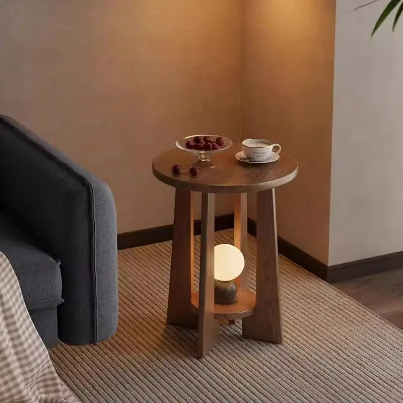 &Solid Wood Modern High-End Console Table Simple Light Luxury Design for Small Apartment Balcony
