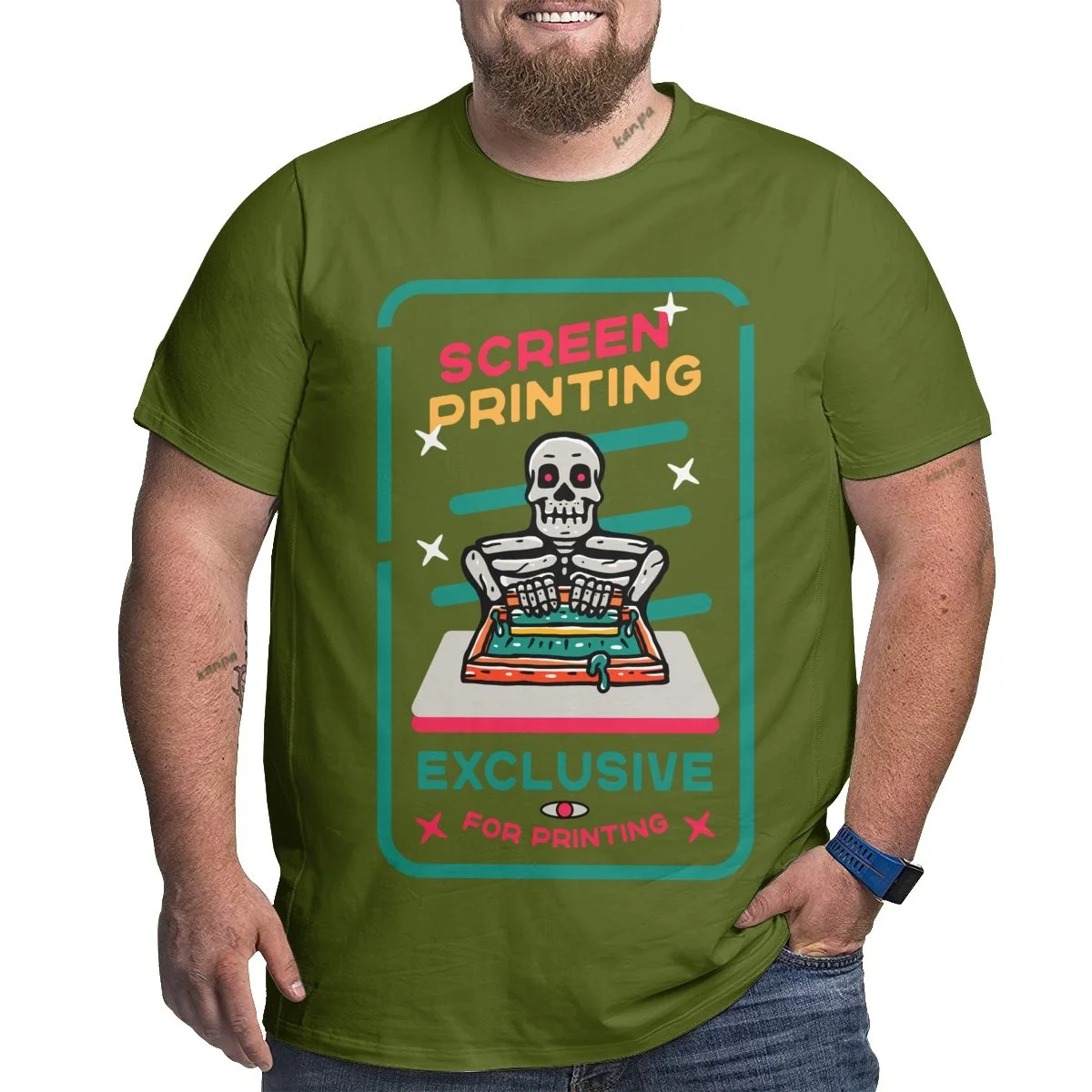 Funny Skeleton Graphic T Shirts for Big and Tall Men Cotton Short Sleeve Plus Size T-shirts High Street Top Tees Clothing XL-6XL