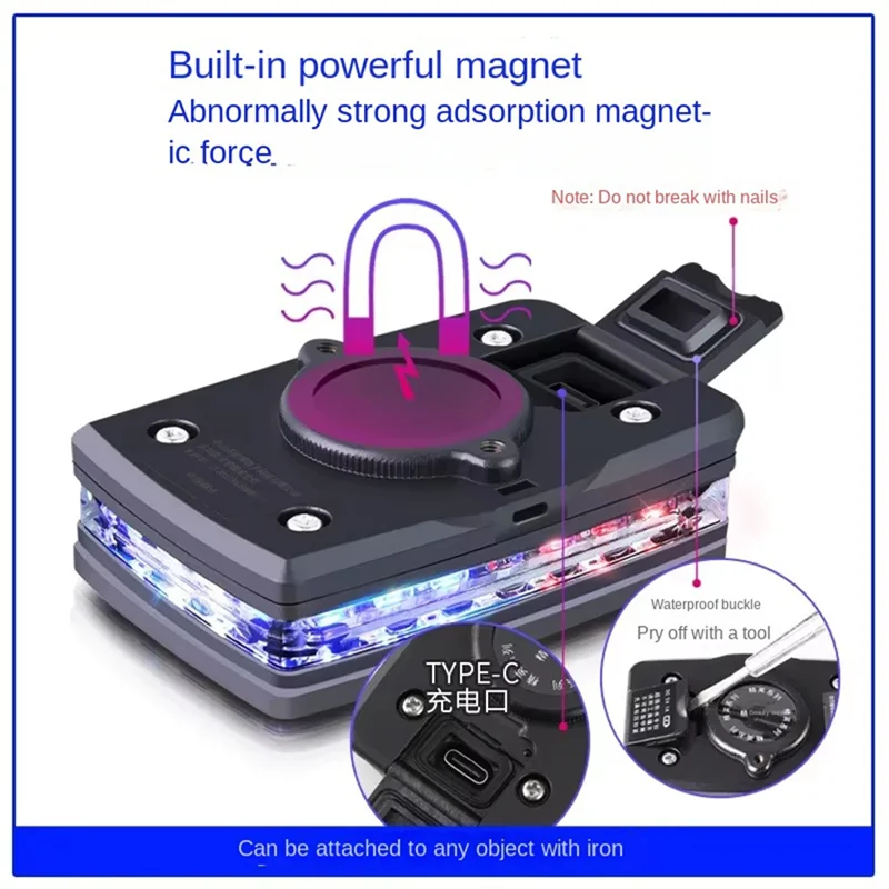 AB42-LED Shoulder Light Red And Blue Flash Operation Orientation Safety Light, Outdoor Fishing Riding Clip Type,