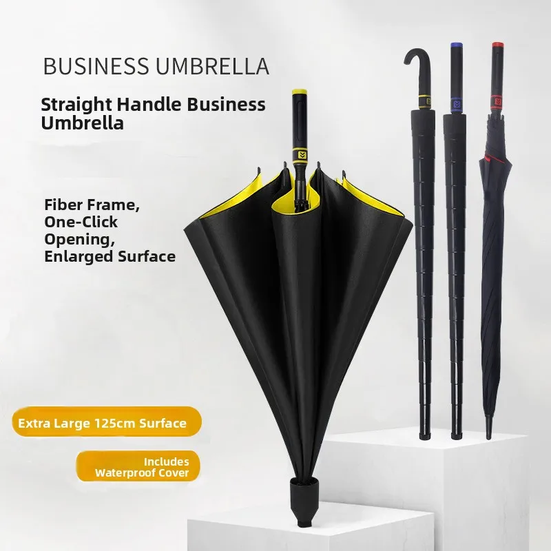 

Large Auatic Double Person Golf Umbrella Waterproof Bla Glue Long Handle Busin Umbrella Rain And Sun Protection
