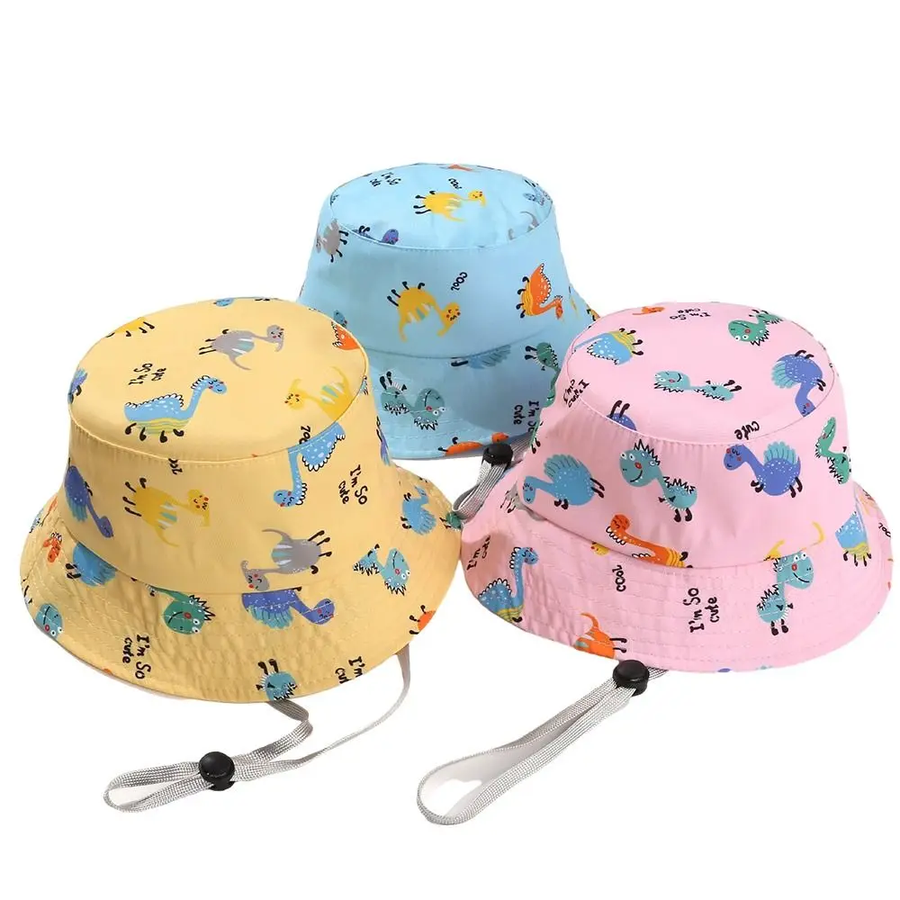 Summer Baby Hat Boy Girl Cotton UV Protection Sun Cap Children Panama Beach Kids Bucket Hat Cute Cartoon Infant Caps