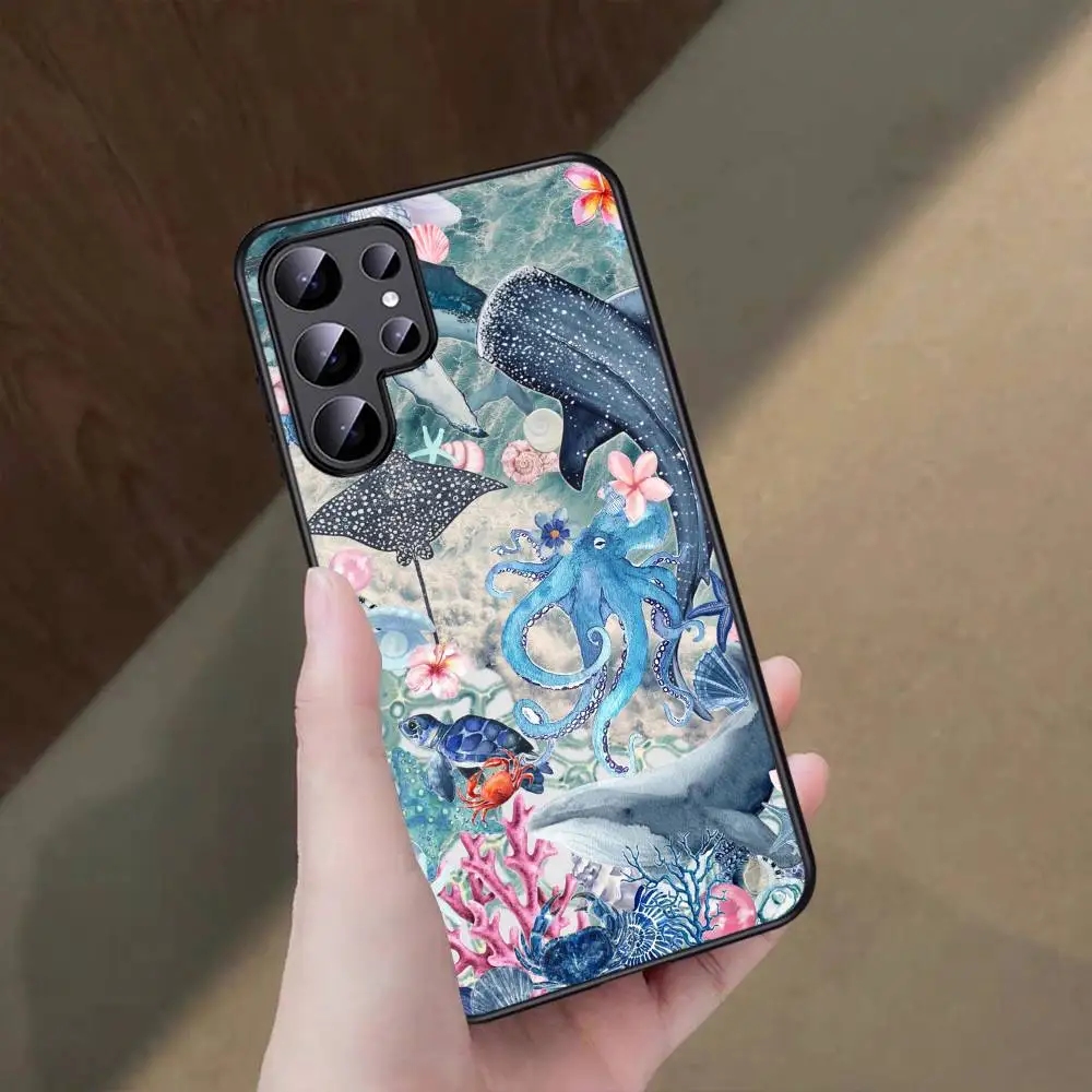 شاطئ البحر مشهد موجة الشاطئ قضية الهاتف لسامسونج غالاكسي S25 S23 S24 FE S22 S20 S21 S10 S9 زائد لايت الترا FE S30 نوت 20 10