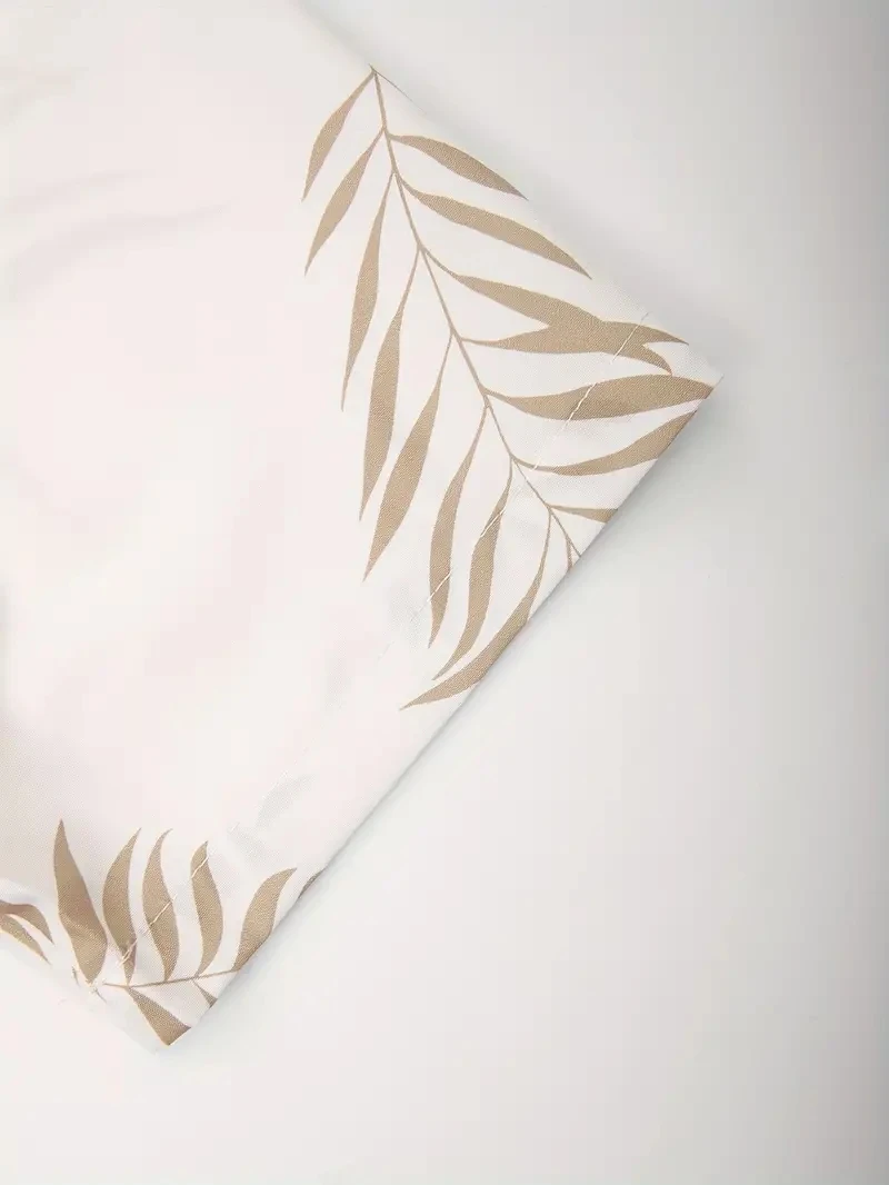 2-pack, men's short-sleeved button-down shirt with a lapel and printed pattern, paired with drawstring pants, for trendy, casual