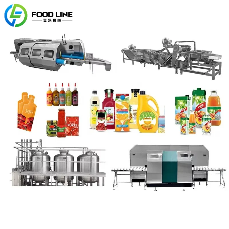FOODLINE Energy Saving Fruit Juice Line Low Watt Compressor Auto Temp Lock Safe Fruit Beverage Processing Unit