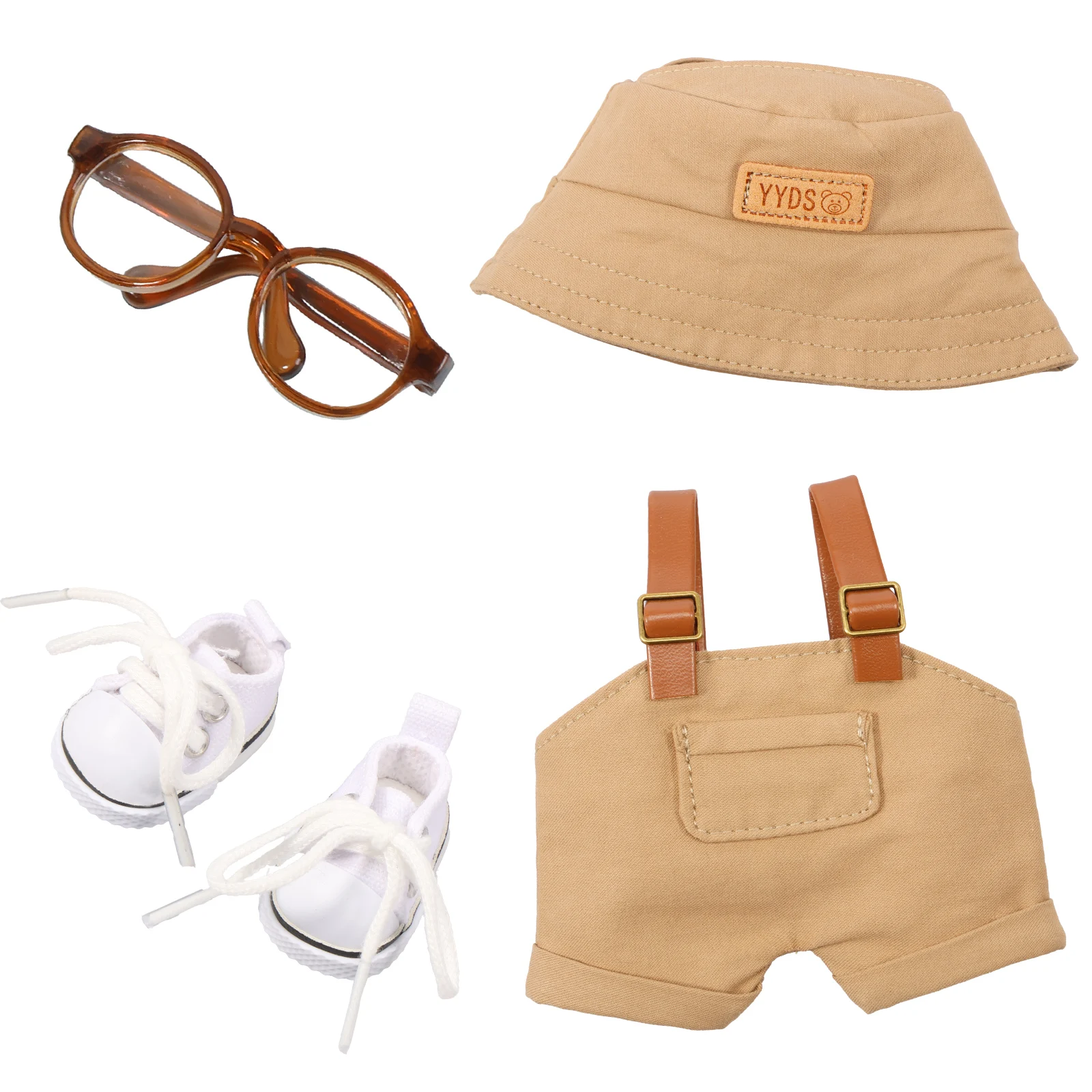 

Compliant For 17cm Labubu Mini Doll Clothes Outfit Doll Clothes Accessories Set with Hats Glasses Shoes For Ropa Labubu