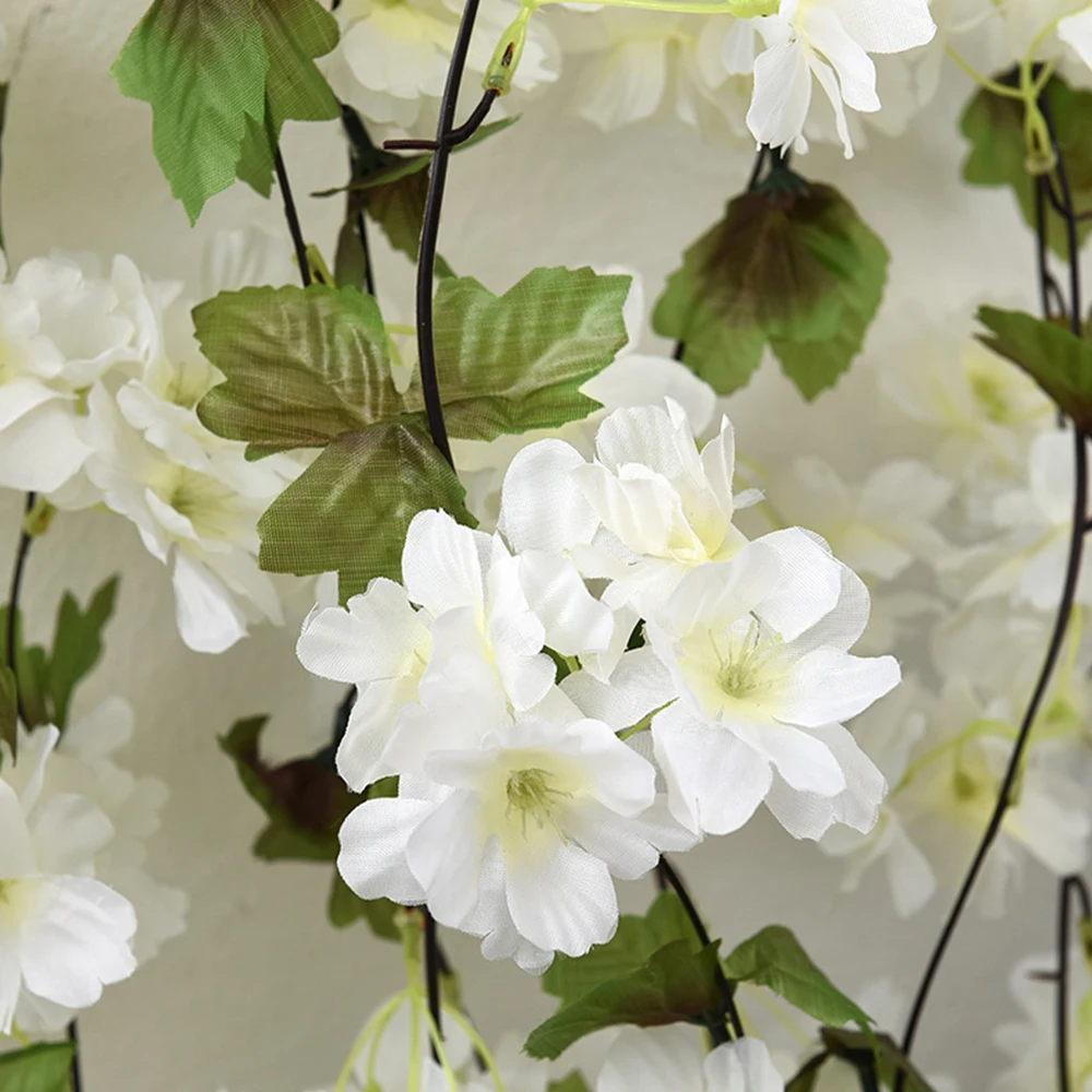 5 Stück Künstliche Kirschblüten-Ranken, Künstliche Hängende Kirschblüten-Pflanzen für Heim, Garten, Wand, Zaun, Hochzeitsdekoration – Detail 8