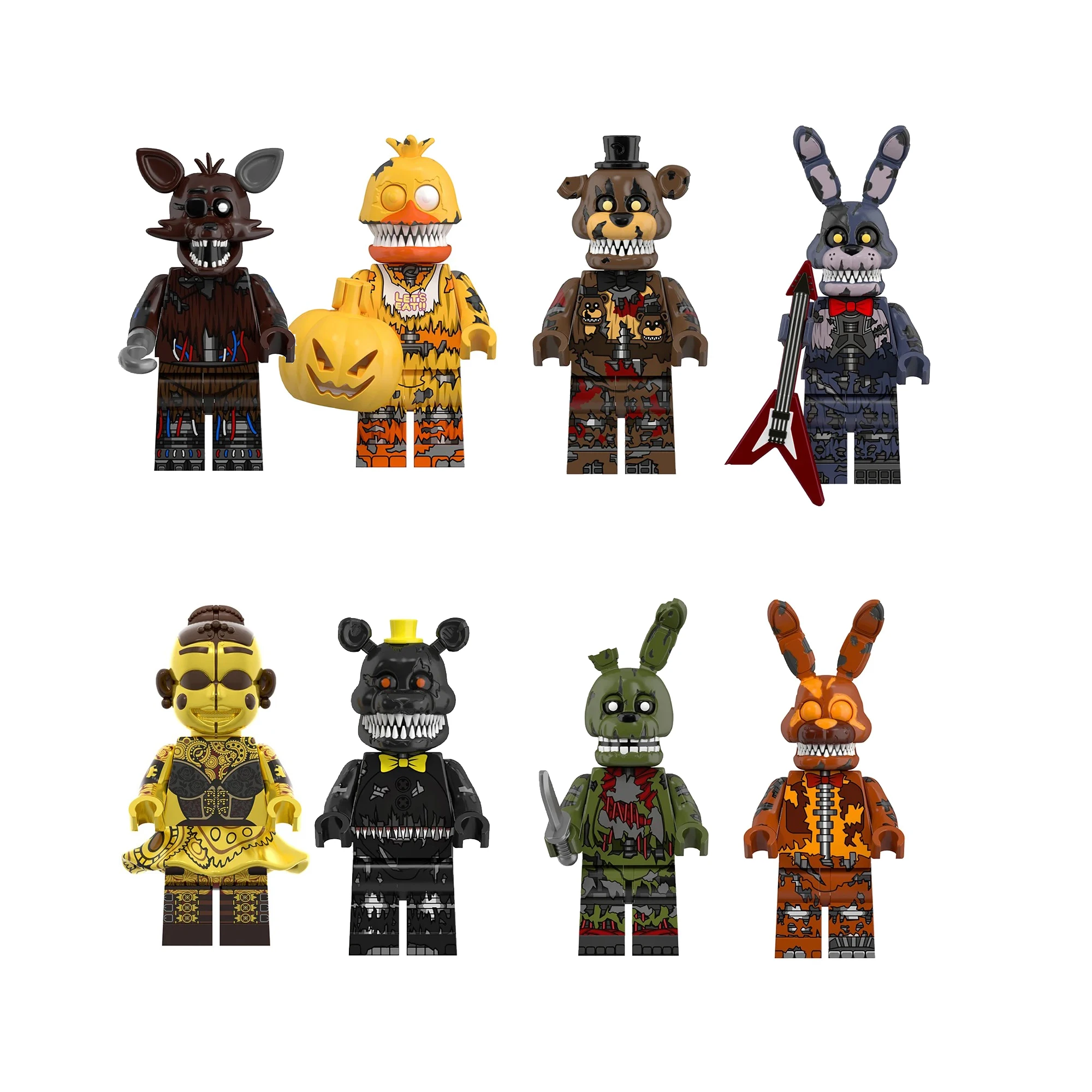 NEUE FNAF-Nachtspiel-Figuren Mini-Figuren Bausteine Skelett-Thriller-Spielzeug Geschenk Kinderspielzeug Mold King – Detail 5