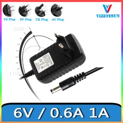 DC 6V 3.6W/6V 600MA Power Adapter 6V 1A Electronic Blood Pressure Monitor External Charging Cable Universal Interface