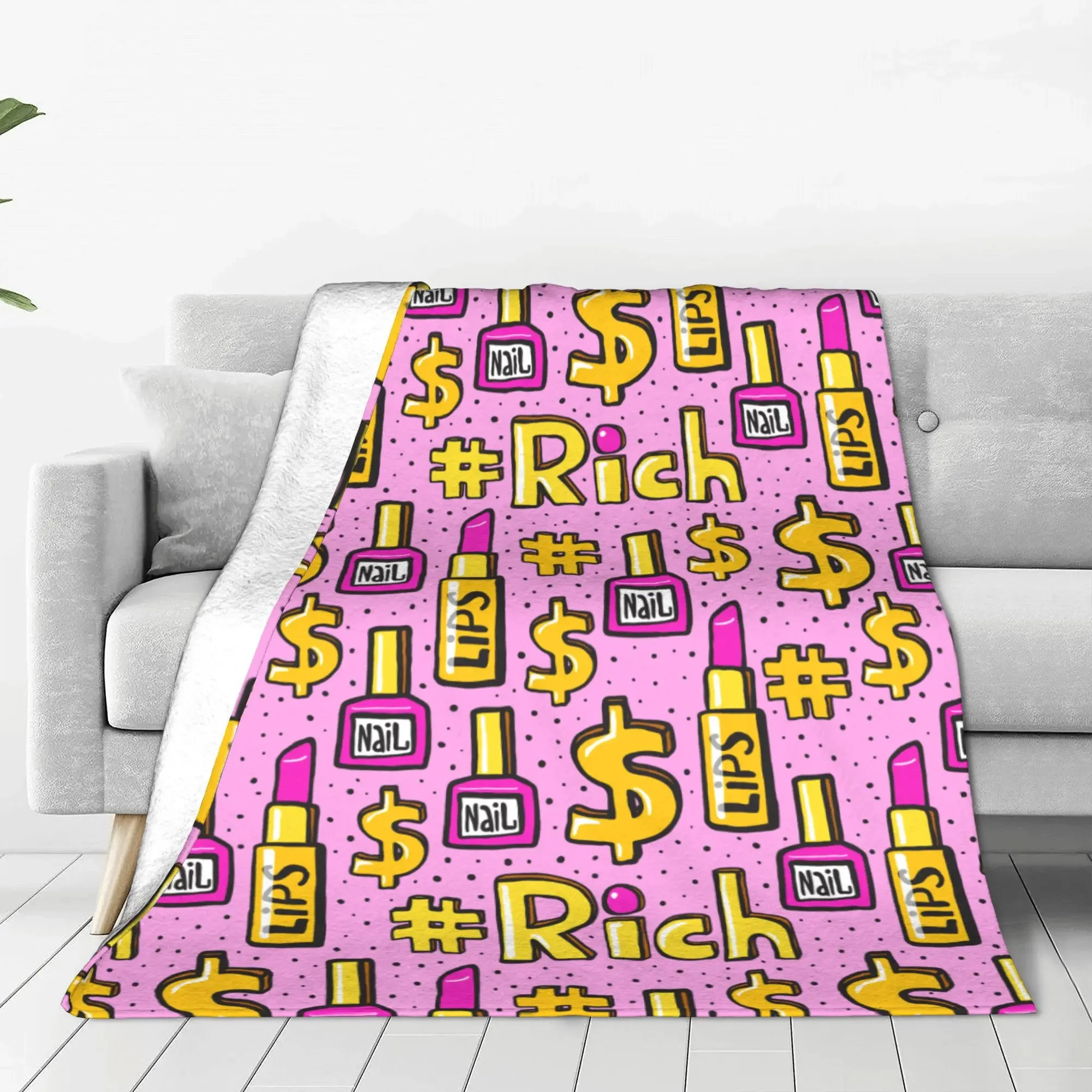 الفتيات ماكياج الاشياء رمي بطانية قسط الصوف بطانية سرير فاخرة مريحة أفخم البطانيات كل موسم استخدام الخريف الديكور