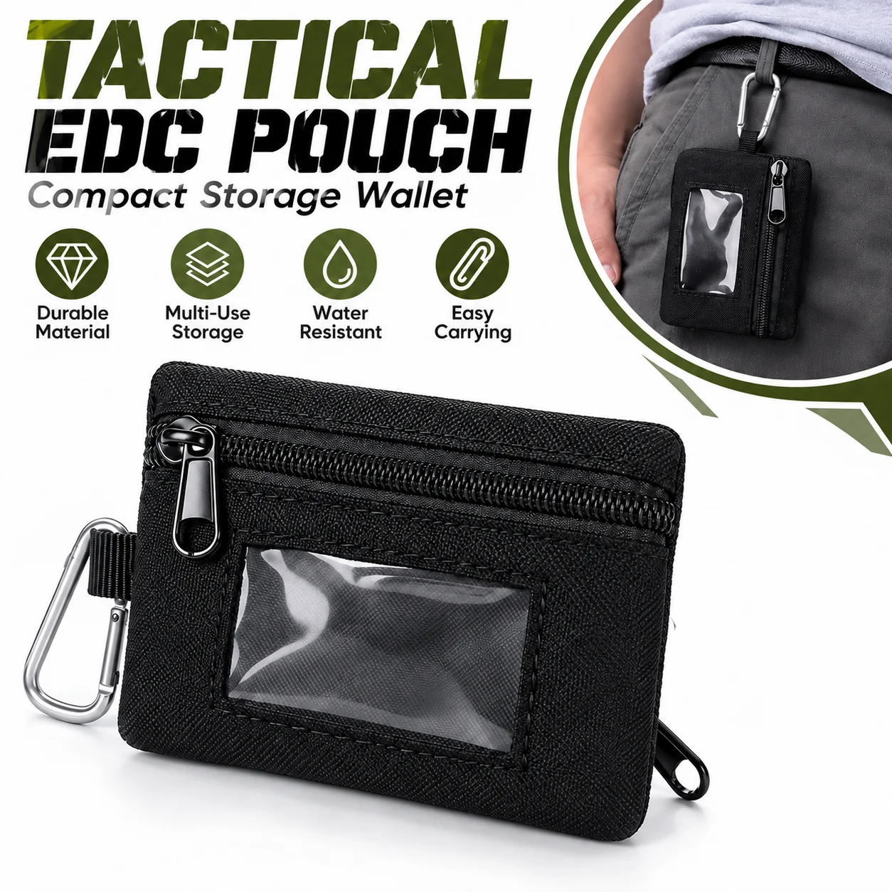 Outdoor Sports Storage Pouch Coin Purse Wallet Lightweight Portable Storage Sleeve Bag for Camping Hunting and Training Gear