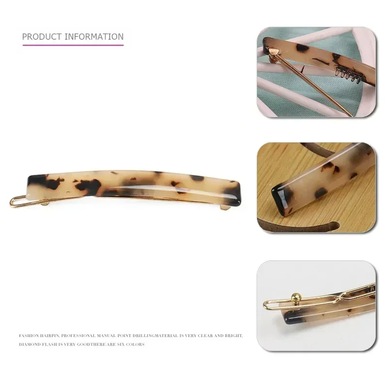 French High Quality Acetate Hairpin Classic Premium Black Edge Clip Bangs Clip Korean Style hair pin  pinza pelo