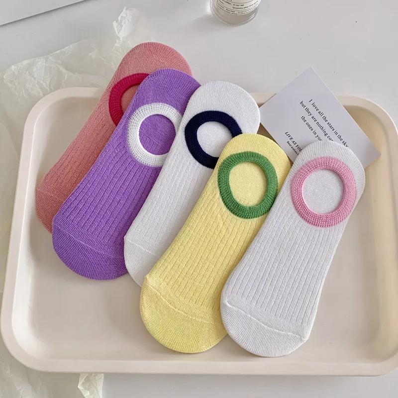 Chaussettes fines coordonnantes de style japonais pour femmes, chaussettes invisibles, respirantes, épissure de documents, bateau, crème glacée, pilates d'été, yoga