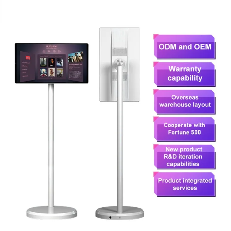 New Floor Standing Hd Video Touch Display Screen 21.5 27 32 Inch Smart Tv Android Portable Mobile Tv