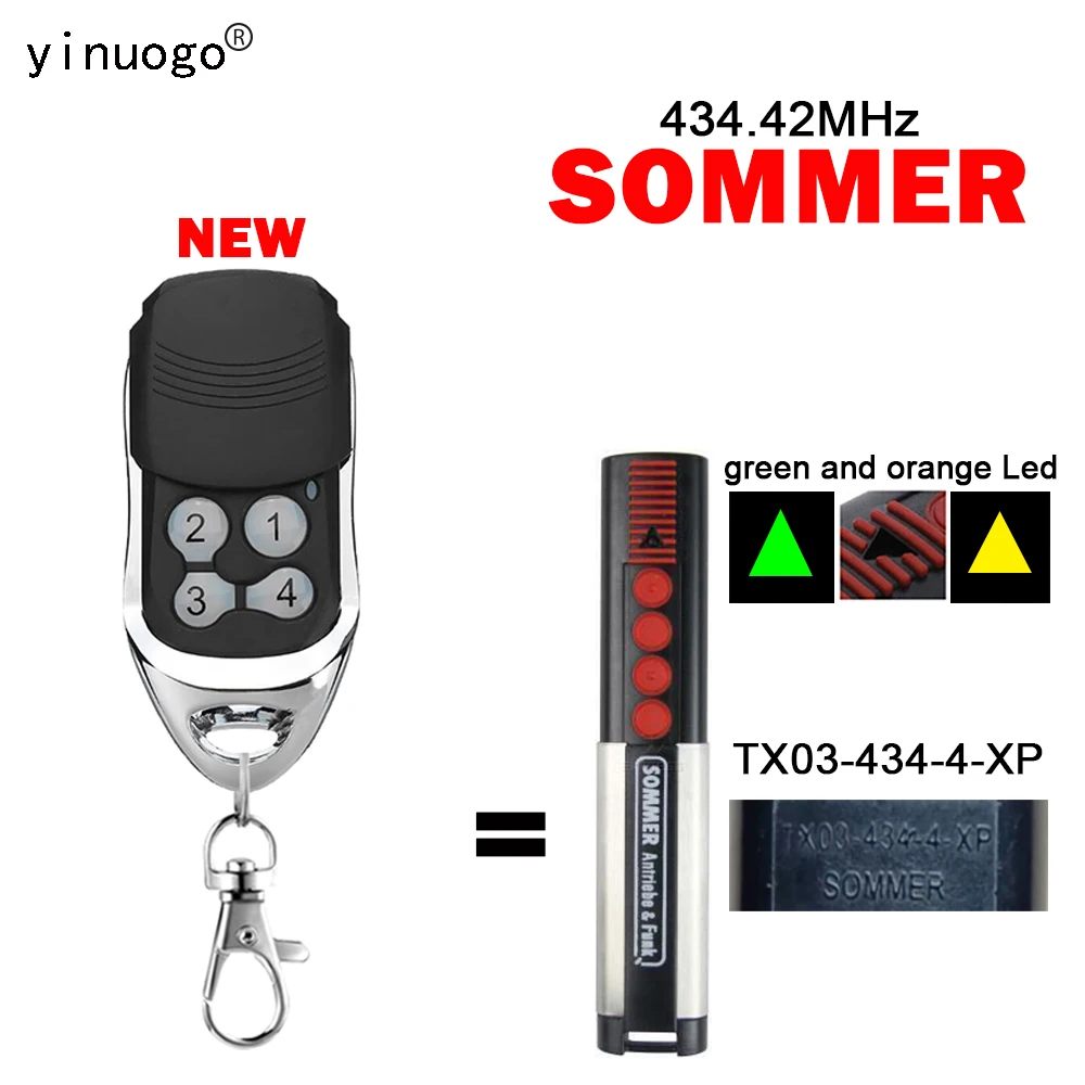 Imagem -01 - Sommer 4013 Tx03434-4-xp 4014 Tx03-4342 4022 Tx02-434-2 Porta da Garagem Porta de Controle Remoto 434.42mhz Porta da Garagem Abridores Chaveiro sommer 4013 tx03434 4 xp 4014 tx03 4342 4022 tx02 434 2 porta da garagem porta de controle remoto 43442mhz porta da garagem abridores chaveiro 01