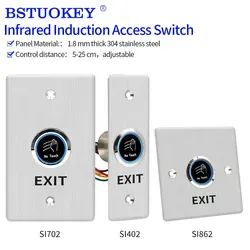 Impermeabile Senza Contatto Senza Sensore Touch Interruttore di Uscita Induzione Rilascio Pulsante di Uscita Interruttore Sistema di Controllo Accessi DC12V/24V Con LED