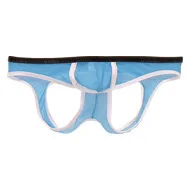 

Men's Bulge Double Strap Thong Underwear Sexy Mesh Open Back Knickers Gays Erotic Low Waist U-Convex Pouch for Sports Underpants