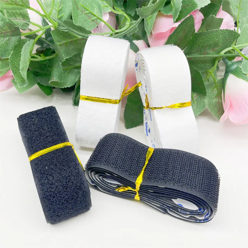 with Glue for DIY 16/20/25/30/50/100mm Self Adhesive Hook and Loop Fastener Tape Shoes Fastener Sticker Strips Scratch Adhesif