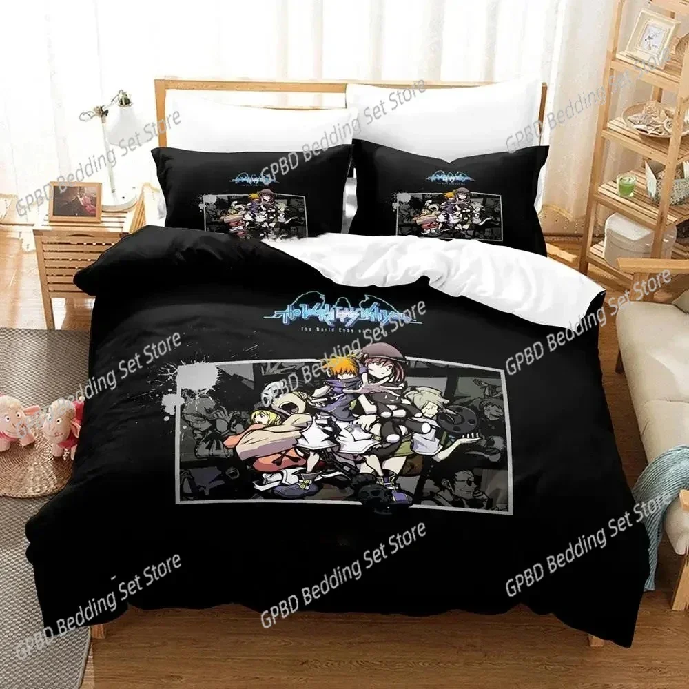 Anime The World Ends with You Neku Sakuraba 3D NEW Duvet Cover Pillowcase Bedding Set Adult Boy Girl Bedroom Single Double Large