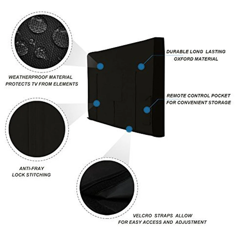 Cubierta de TV impermeable al aire libre para TV LCD de 24-58 pulgadas, paño de microfibra a prueba de polvo, protector de pantalla LED, cubierta de