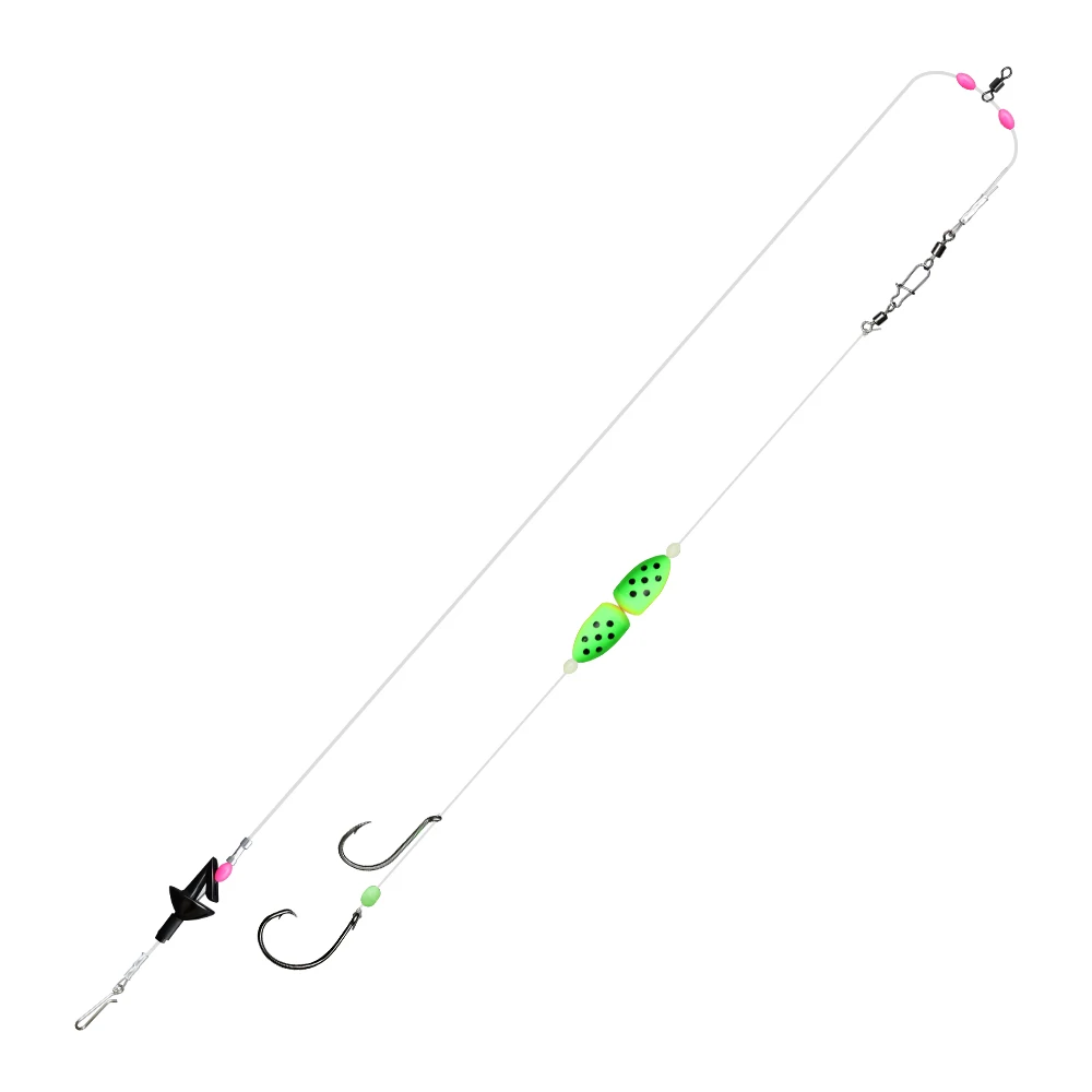 ZYZHE 1/3 Stück Meeresangel-Rigs Pulley-Rigs mit Doppel-Schwimmer zum Weitwurf, Surf-Angelköder-Rigs, Angelvorfach – Detail 8